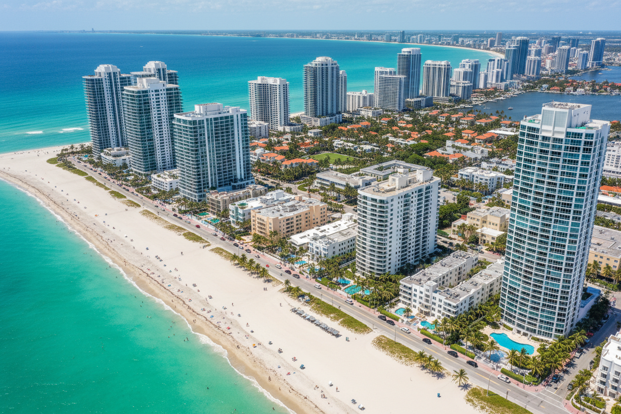 Beach Lifestyle Areas

High demand for renters, tourists, and people wanting the Miami vibe:

South Beach (Miami Beach)

Surfside

North Beach

Sunny Isles

Why they’re popular: Direct beach access, walkable, lots of condos.